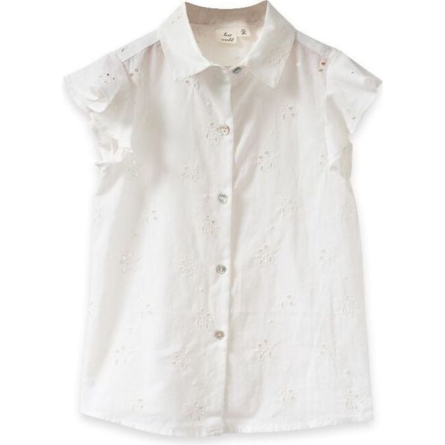 Lola Top, Offwhite Eyelet