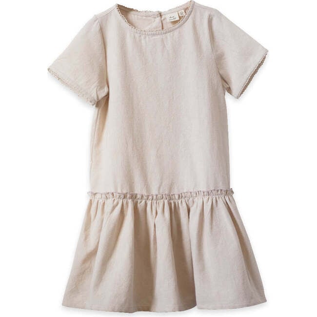 Willow Short Sleeve Ruffle Waist Dress, Sand