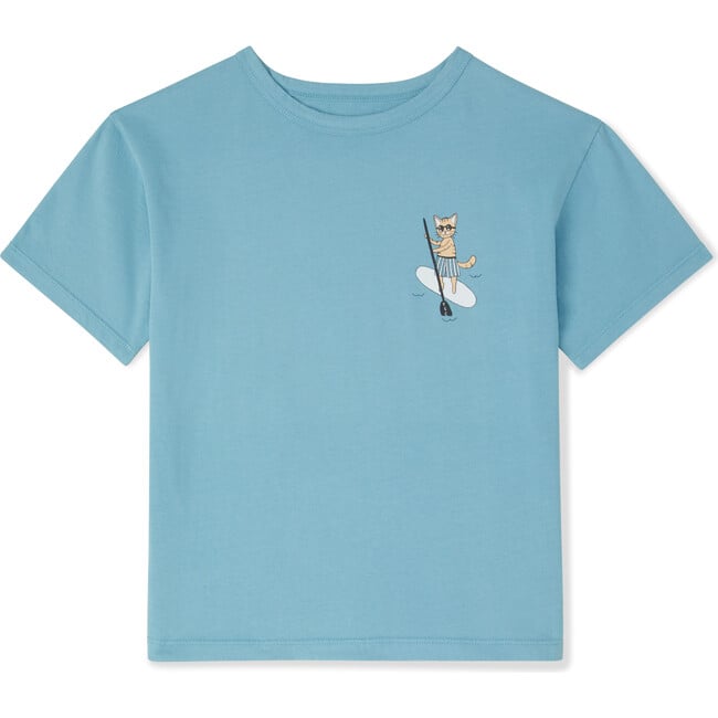 Organic Weekend Graphic Tee, Cameo Blue