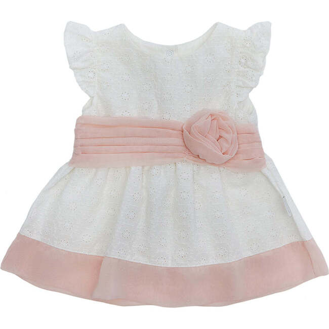 Tulle Rose Dress, White