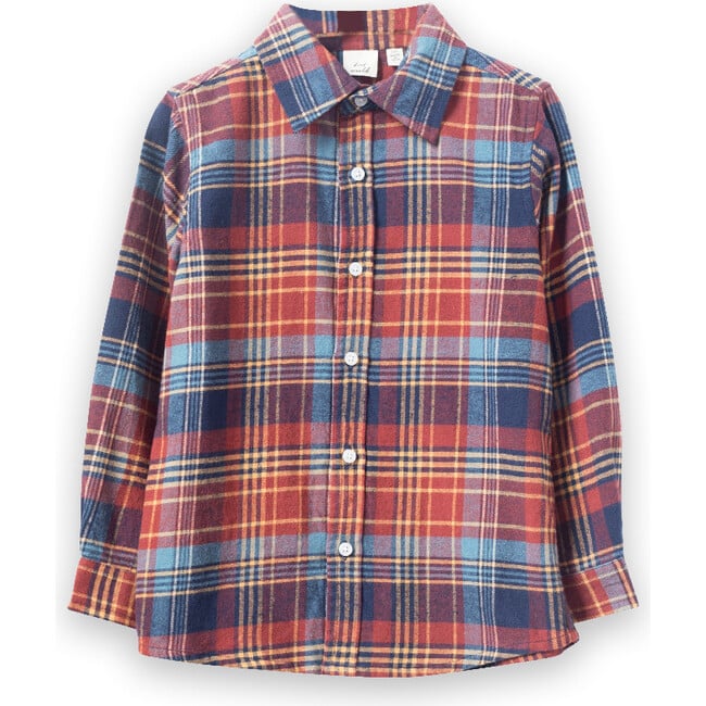 Boys Shirt,  Rust Plaid