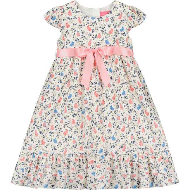 Bunny Rabbit Short Puff Sleeve Party Dress, Pink