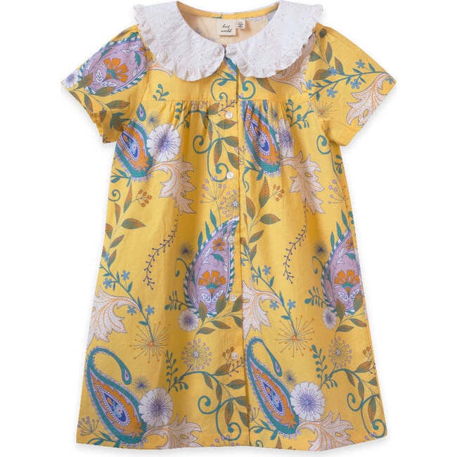 Fae Broad Collar Straight Cut Dress, Sunshine Paisley