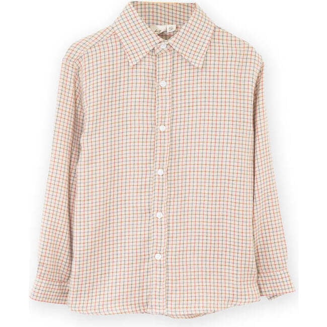 Boys Shirt, Beige Country Check