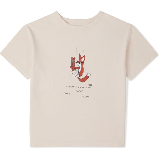 Organic Weekend Graphic Tee, Silver Peony