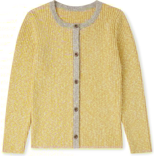Sundown Ribbed Cardigan, Yellow