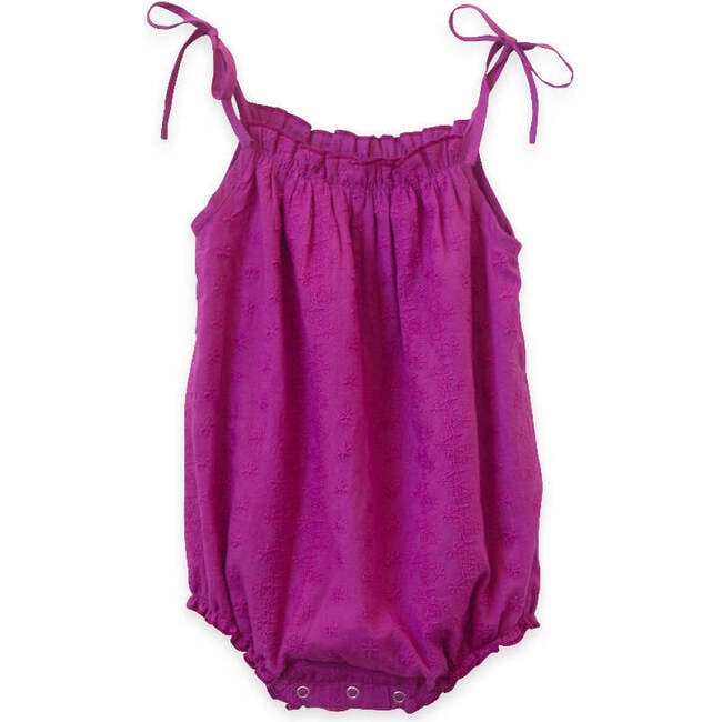 Strap Shoulder Tie Romper, Vivacious Pink