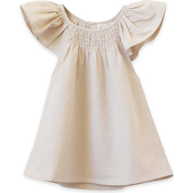 Louise Ruffle Sleeve Top, Neutral Sand