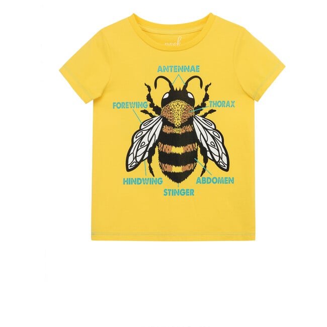 Bee Crew Neck Tee, Yellow